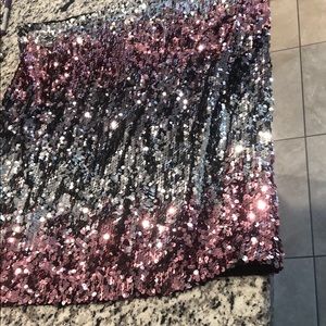 Pink sequin skirt